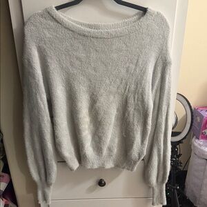 Express Light Gray Crewneck Sweater